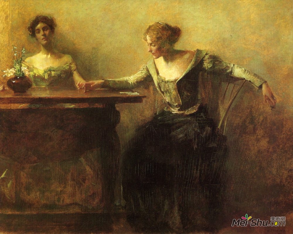 托马斯·杜因(Thomas Dewing)高清作品《算命先生》