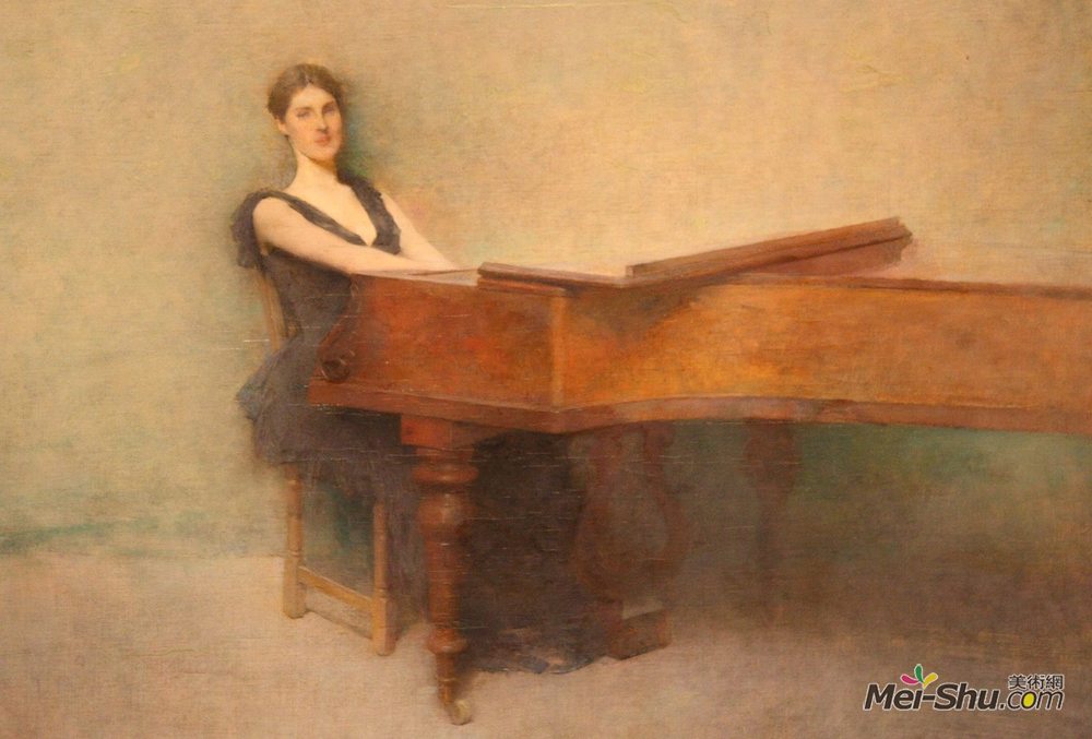 托马斯·杜因(Thomas Dewing)高清作品《钢琴》