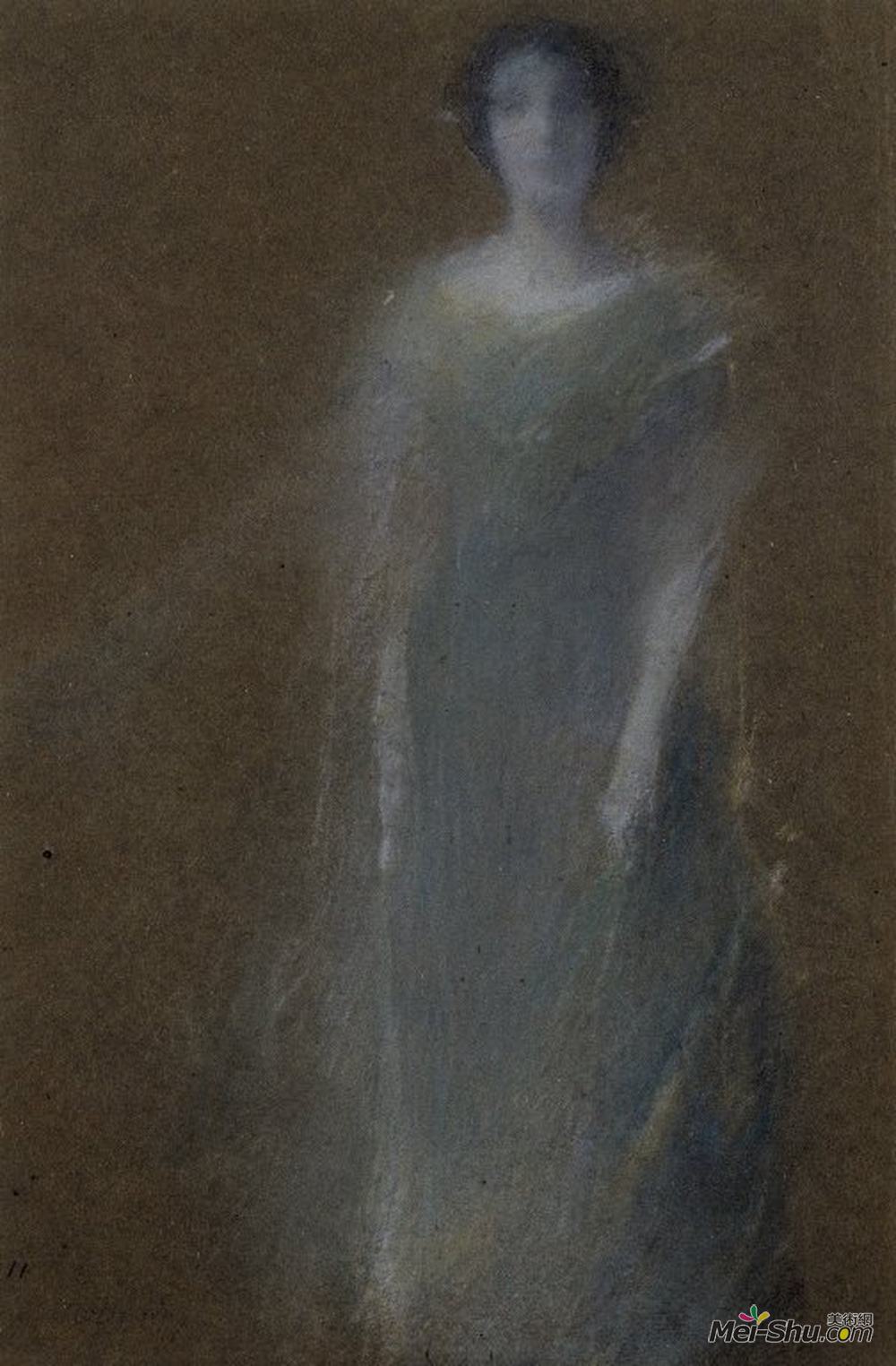 托马斯·杜因(Thomas Dewing)高清作品《陌生女人》