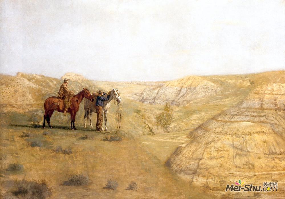 托马斯·伊肯斯(Thomas Eakins)高清作品《在坏土地上画牛仔》