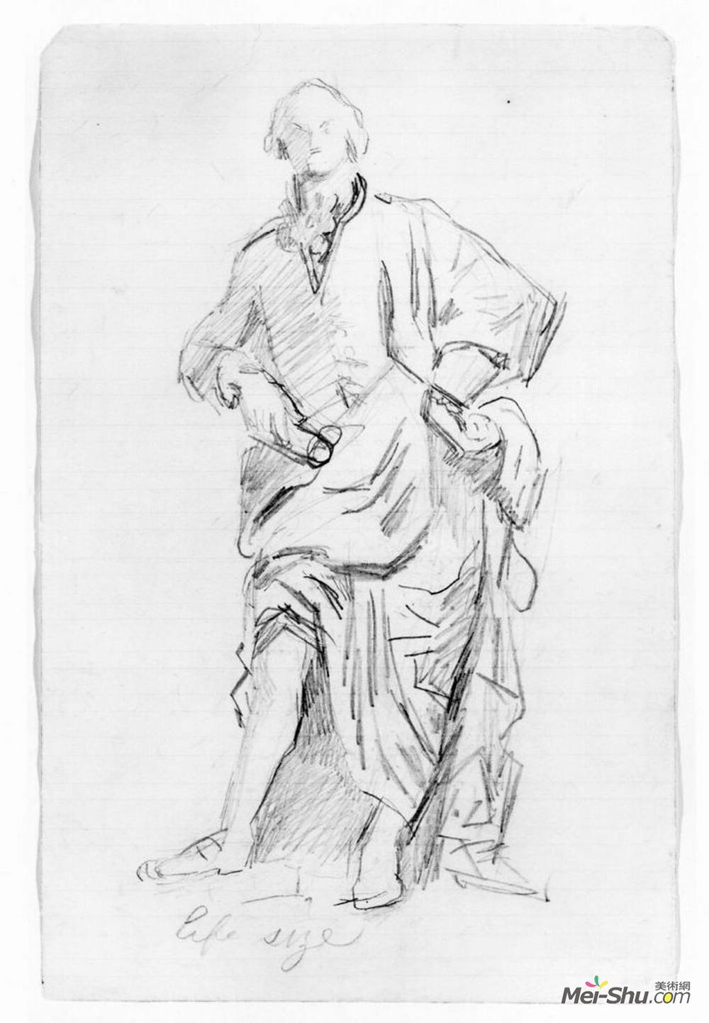 托马斯·伊肯斯(Thomas Eakins)高清作品《研究威廉拉什》