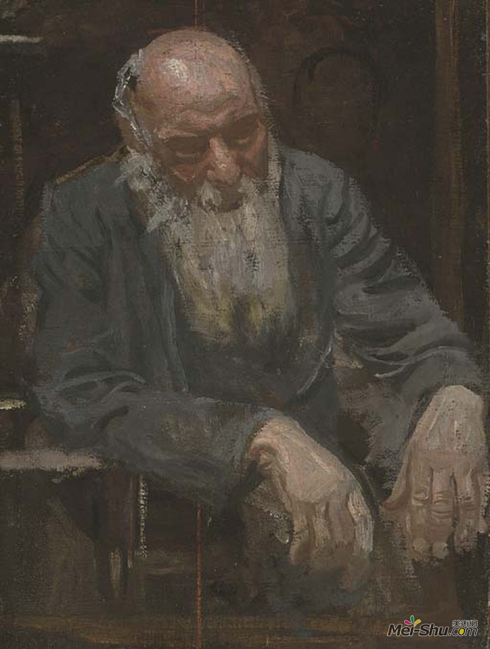 托马斯·伊肯斯(Thomas Eakins)高清作品《老人研究》