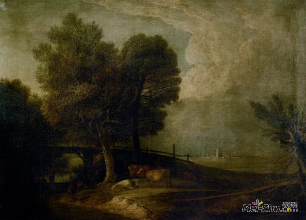 托马斯·庚斯博罗(Thomas Gainsborough)高清作品《景观中的牛群人物》