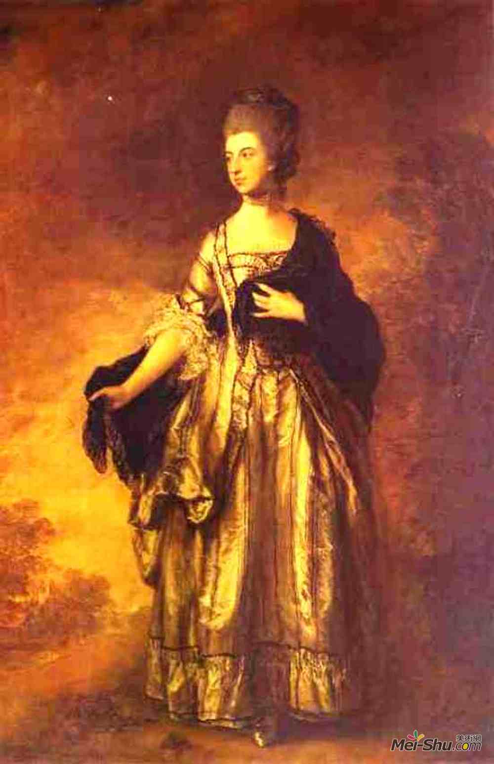 托马斯·庚斯博罗(Thomas Gainsborough)高清作品《Isabella, Viscountess Molyneux》