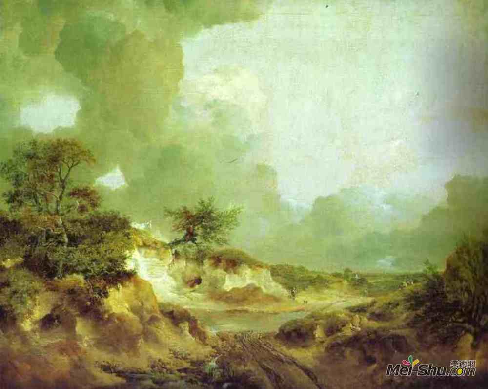 托马斯·庚斯博罗(Thomas Gainsborough)高清作品《沙坑景观》