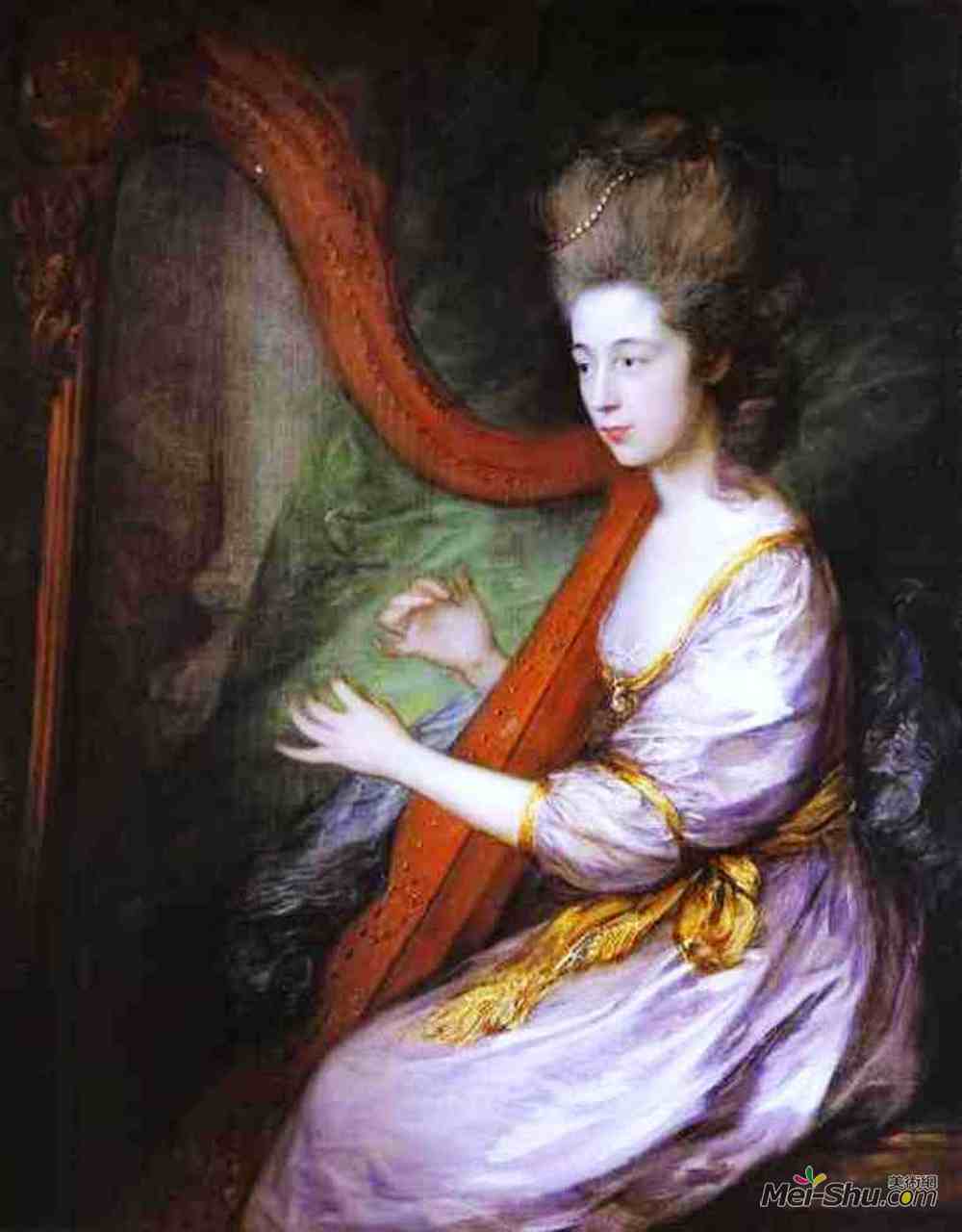 托马斯·庚斯博罗(Thomas Gainsborough)高清作品《Portrait of Louisa, Lady Clarges》