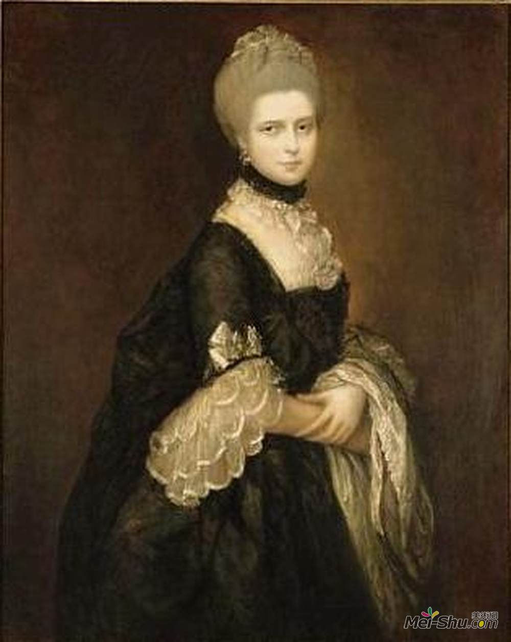 托马斯·庚斯博罗(Thomas Gainsborough)高清作品《玛德沃尔波尔的肖像，瓦尔德格雷夫伯爵夫人，后来的德克》