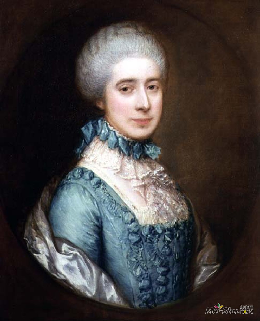 托马斯·庚斯博罗(Thomas Gainsborough)高清作品《Portrait of Mrs. Awse》