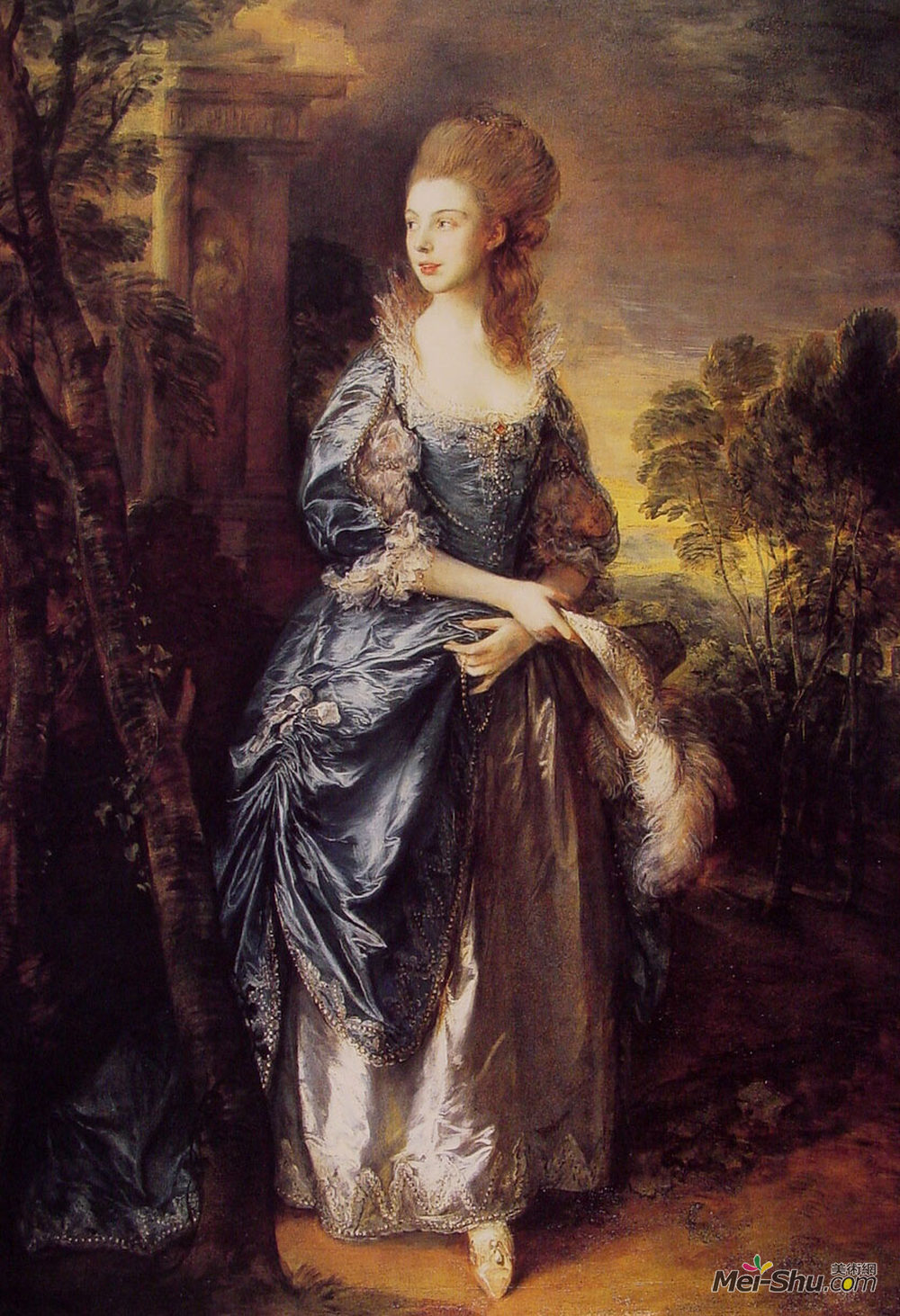 托马斯·庚斯博罗(Thomas Gainsborough)高清作品《The Hon. Frances Duncombe》