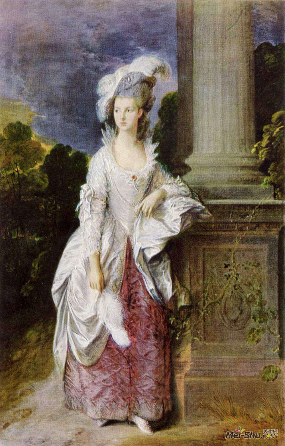 托马斯·庚斯博罗(Thomas Gainsborough)高清作品《The Hon. Mrs. Graham》