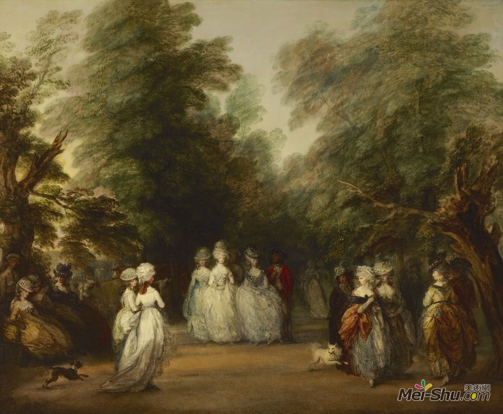托马斯·庚斯博罗(Thomas Gainsborough)高清作品《圣杰姆斯公园的购物中心》