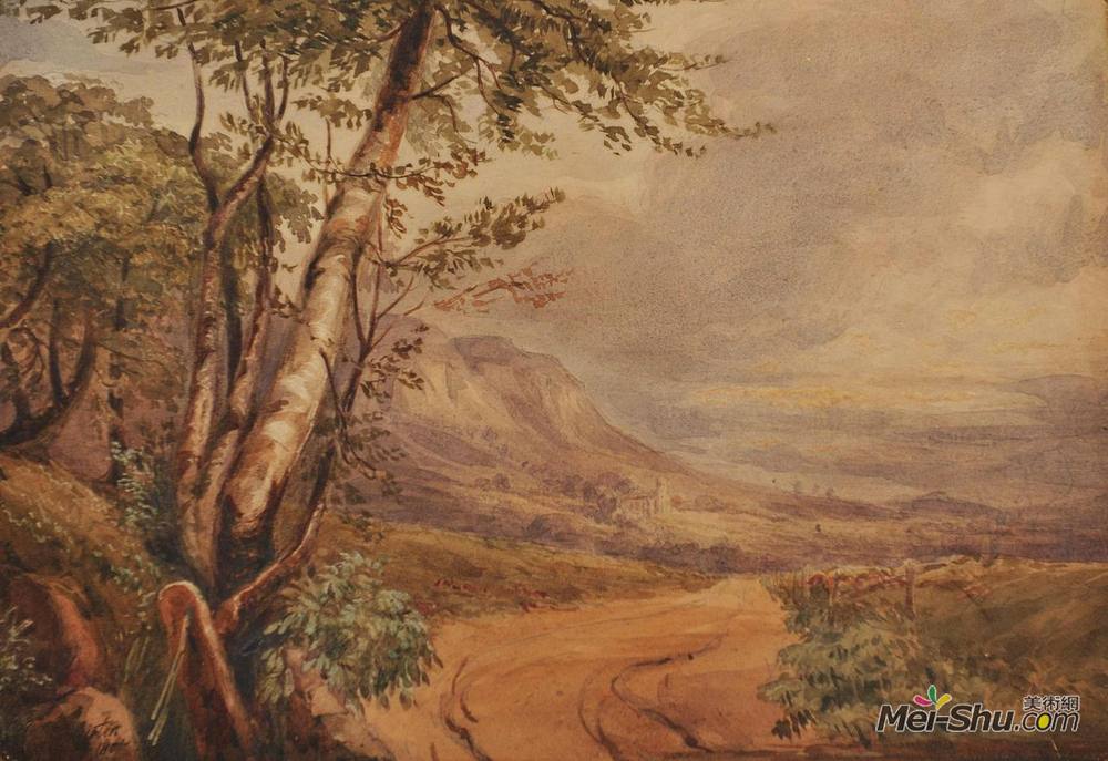 托马斯·格尔丁(Thomas Girtin)高清作品《In the Scotch Borders (near Dryburgh)》