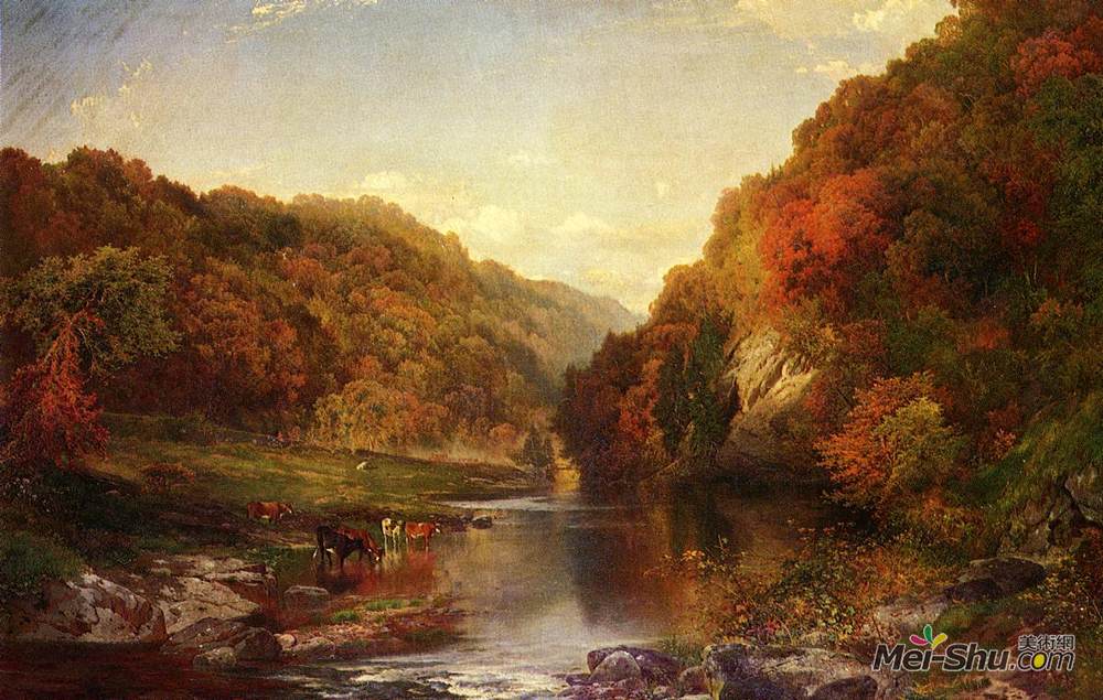 托马斯·莫兰(Thomas Moran)高清作品《威斯康星州的秋天》