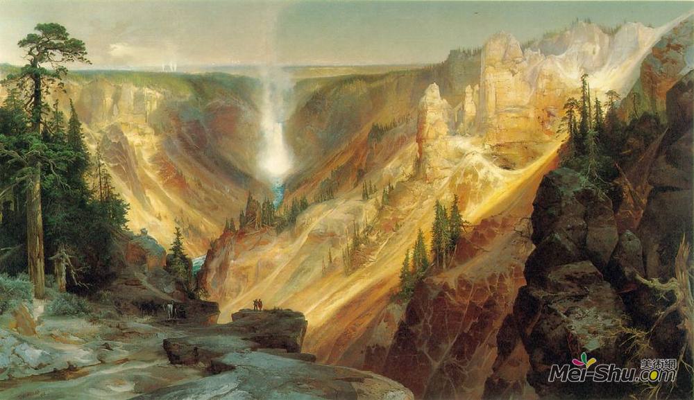 托马斯·莫兰(Thomas Moran)高清作品《黄石大峡谷》