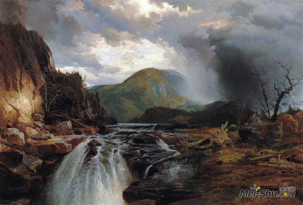 托马斯·莫兰(Thomas Moran)高清作品《苏必利尔湖的荒野》