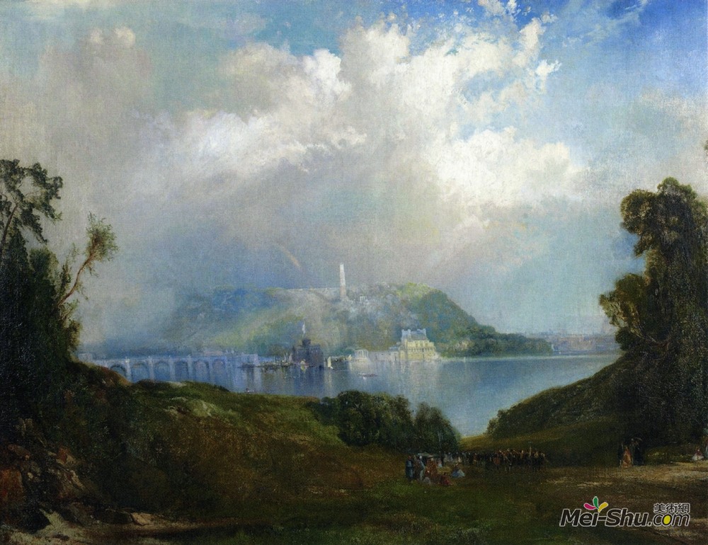 托马斯·莫兰(Thomas Moran)高清作品《费城费尔蒙特水厂景观》