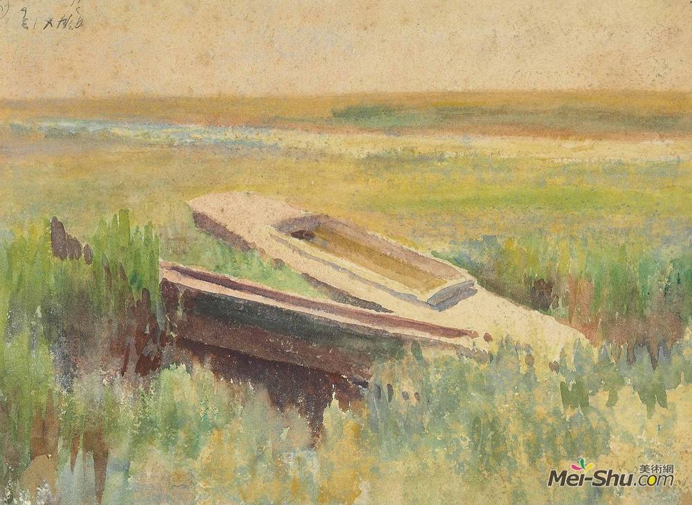 托马斯·波洛克·安舍茨(Thomas Pollock Anshutz)高清作品《Sunset Glow (verso)》