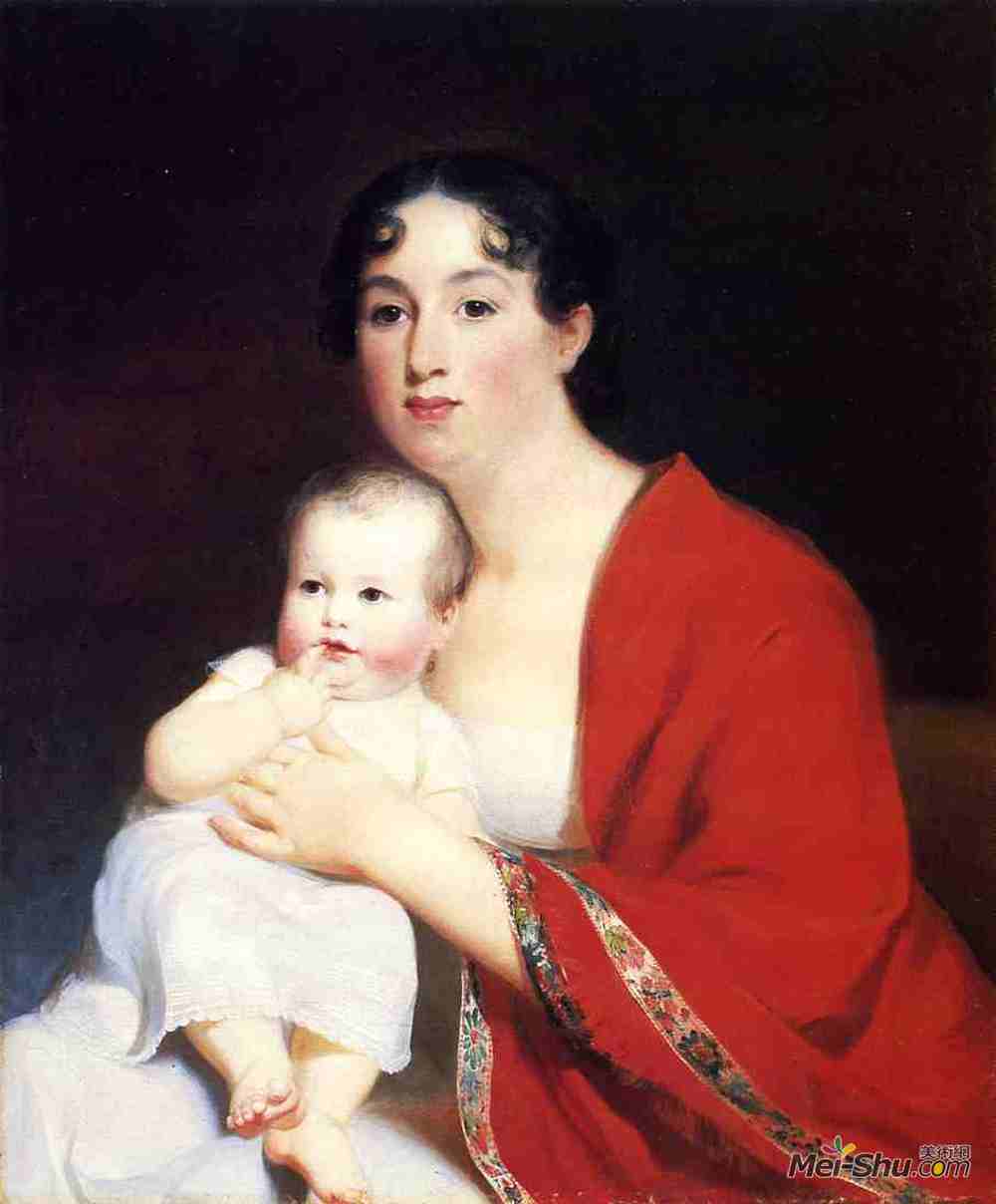 托马斯·苏利(Thomas Sully)高清作品《布鲁杰夫人和孩子》