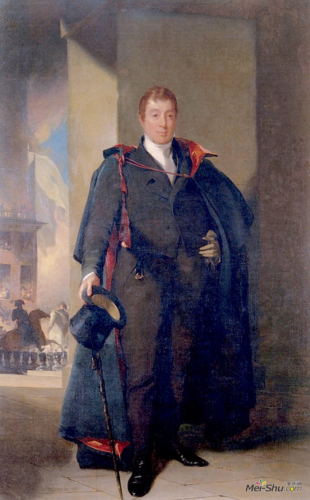 托马斯·苏利(Thomas Sully)高清作品《玛丽约瑟夫伊夫吉尔伯特穆蒂耶保罗岩石，侯爵》
