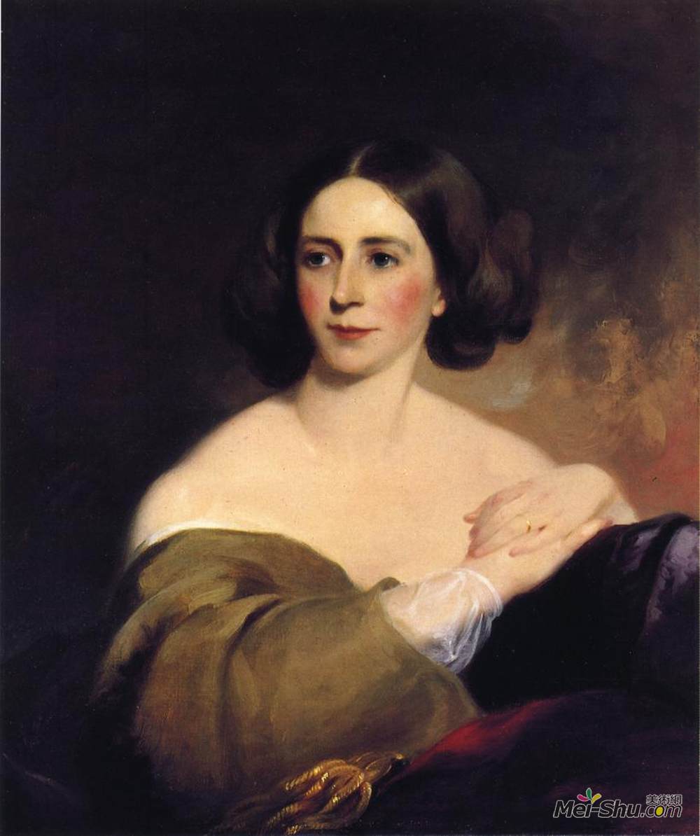 托马斯·苏利(Thomas Sully)高清作品《Thomas Fitzgerald夫人（Sarah Leveing Riter）》