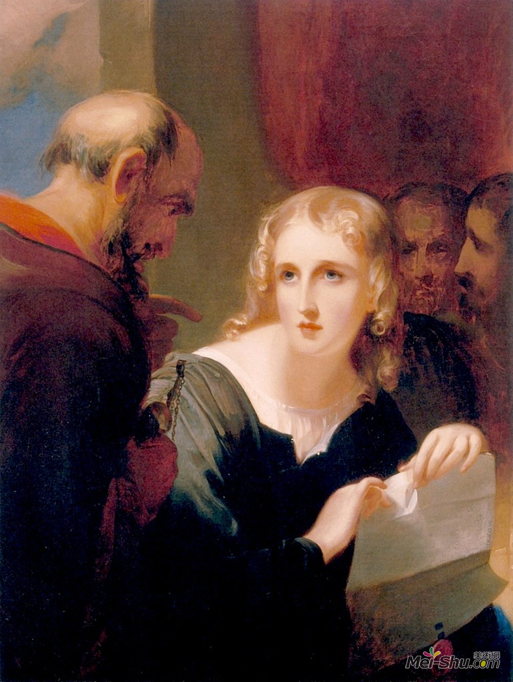 托马斯·苏利(Thomas Sully)高清作品《波西亚和夏洛克》