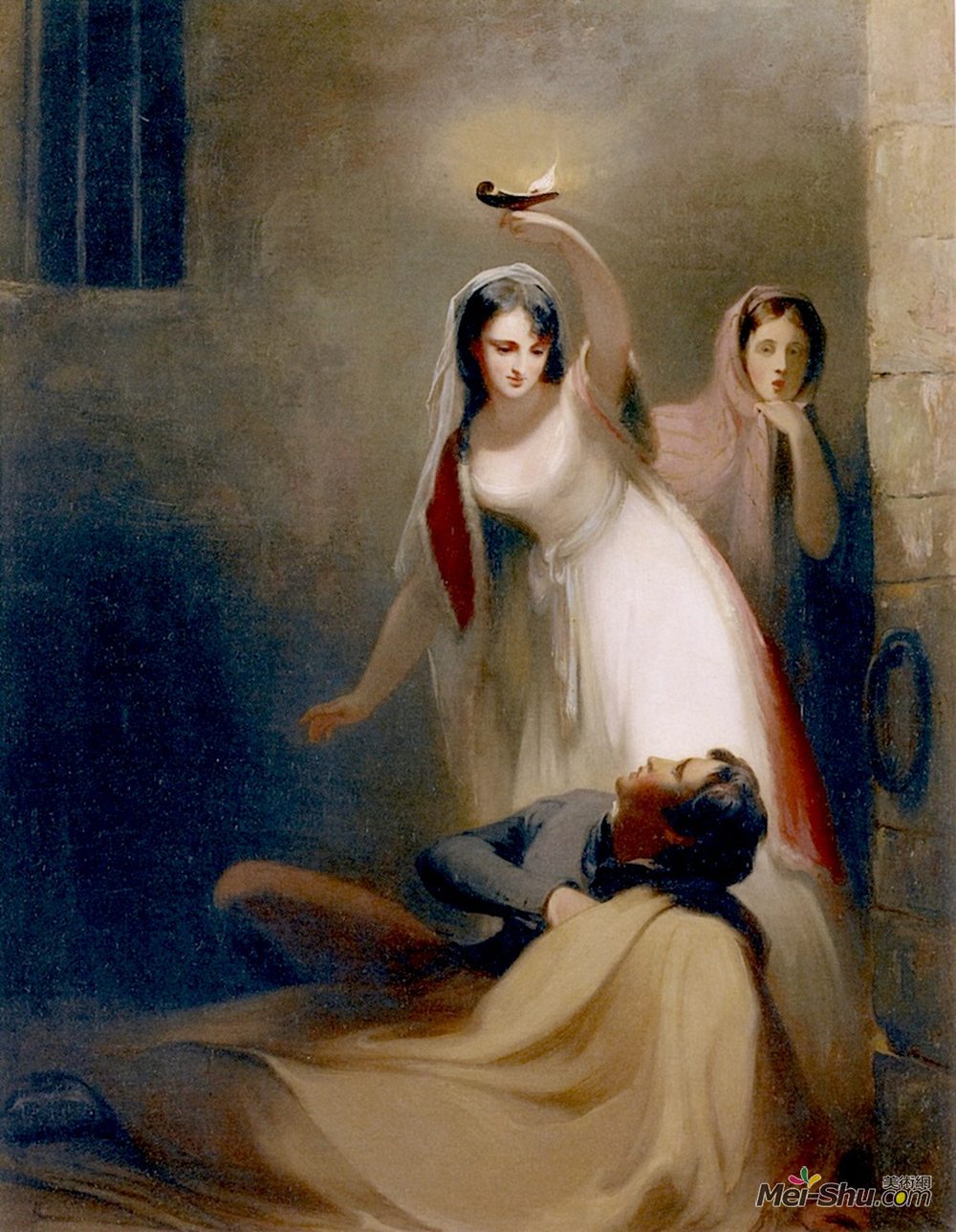 托马斯·苏利(Thomas Sully)高清作品《费尼莫尔·库珀飞行员的监狱场景》