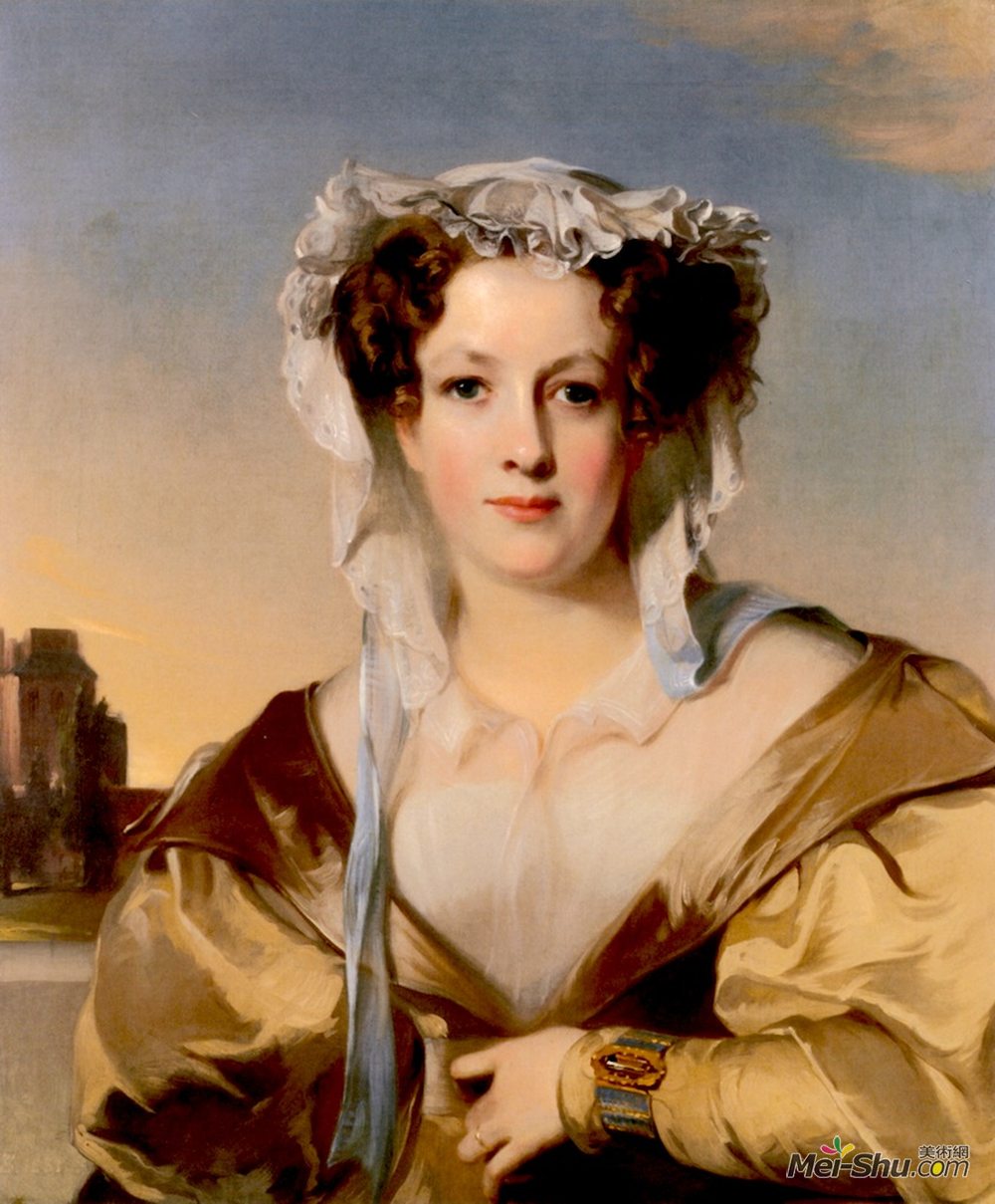 托马斯·苏利(Thomas Sully)高清作品《Sarah Rogers Gracie King, Mrs. James Gore King, Wife of &》