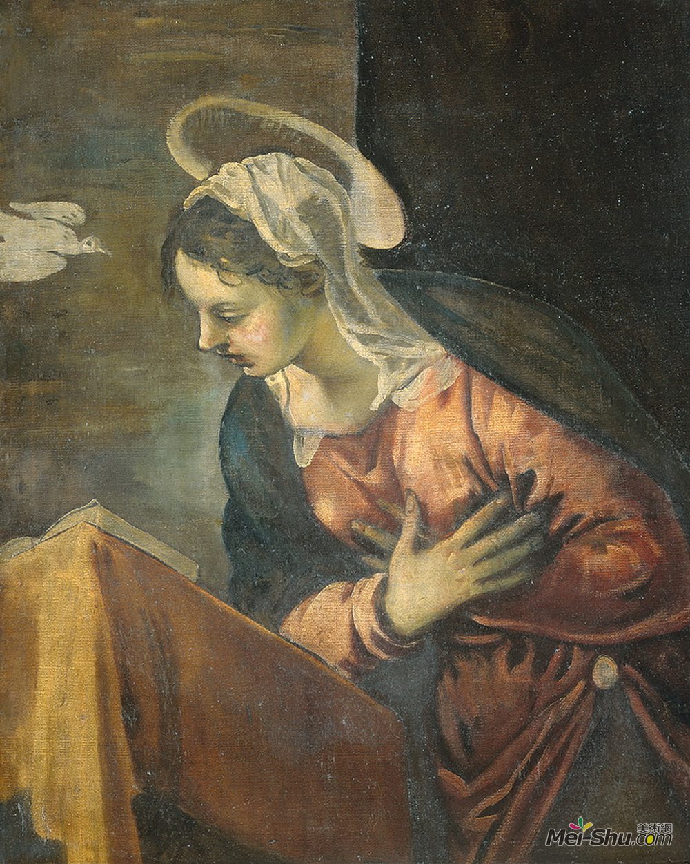 丁托莱托(Tintoretto)高清作品《天使报，玛丽亚》