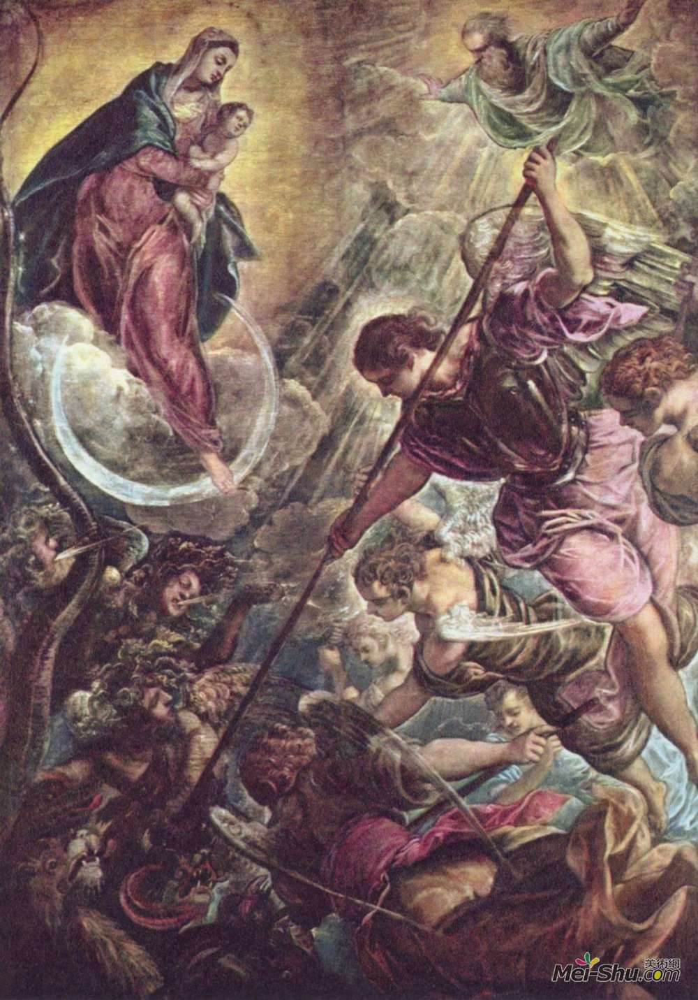 丁托莱托(Tintoretto)高清作品《天使长迈克尔和撒旦之战》