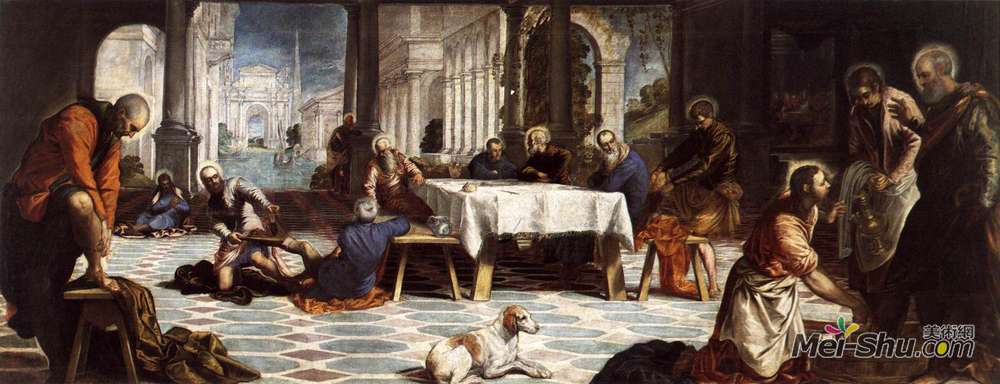 丁托莱托(Tintoretto)高清作品《基督洗净门徒的脚》