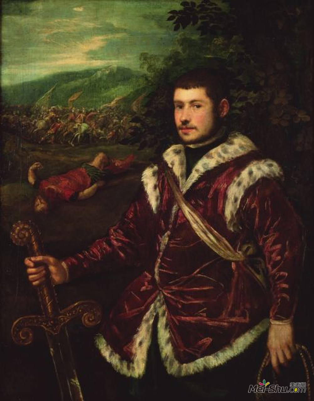 丁托莱托(Tintoretto)高清作品《一名年轻男子的画像》