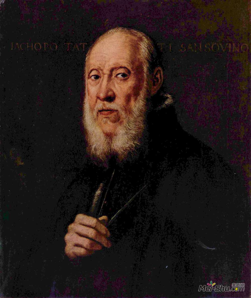 丁托莱托(Tintoretto)高清作品《Portrait of the sculptor Jacopo Sansovino》