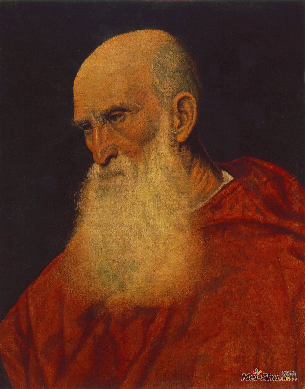 提香·韦切利奥(Titian)高清作品《Portrait of an Old Man (Pietro Cardinal Bembo)》