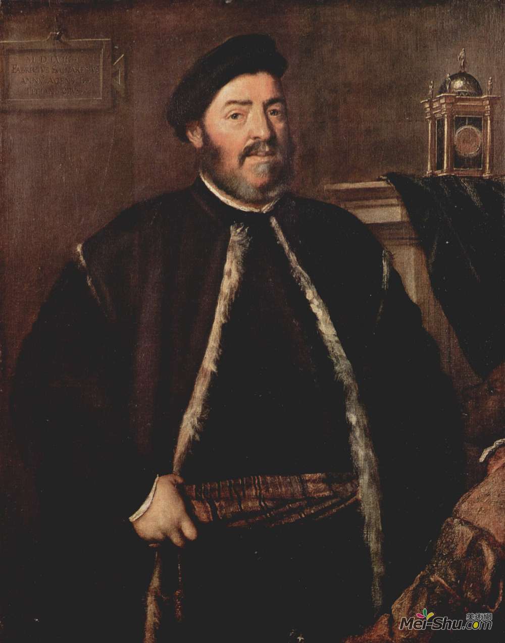 提香·韦切利奥(Titian)高清作品《Portrait of Fabrizio Salvaresio》