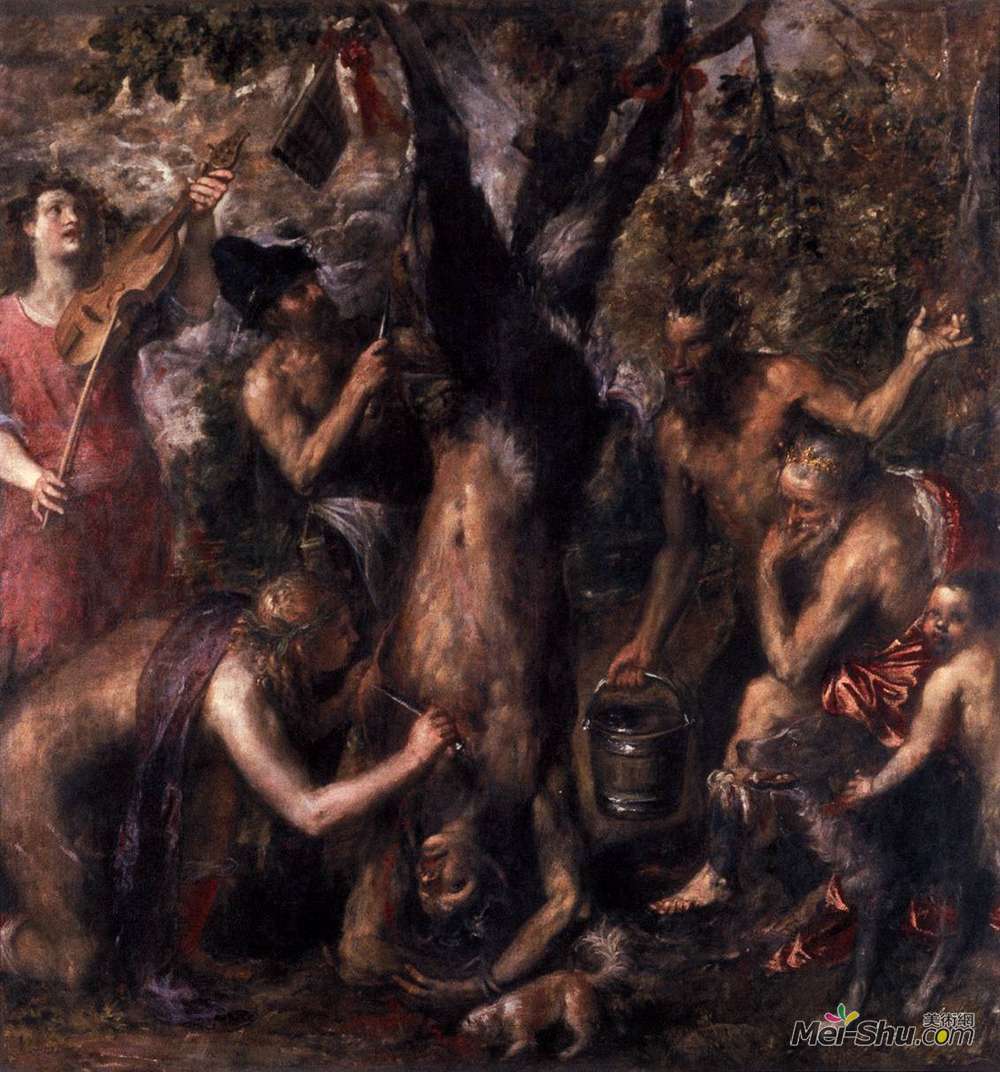 提香·韦切利奥(Titian)高清作品《The Flaying of Marsyas》