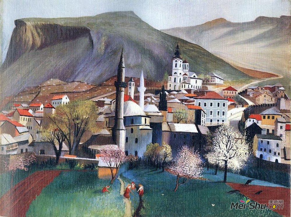 蒂瓦达?科斯塔?琼特瓦利(Tivadar Kosztka Csontvary)高清作品《莫斯塔尔的春天》