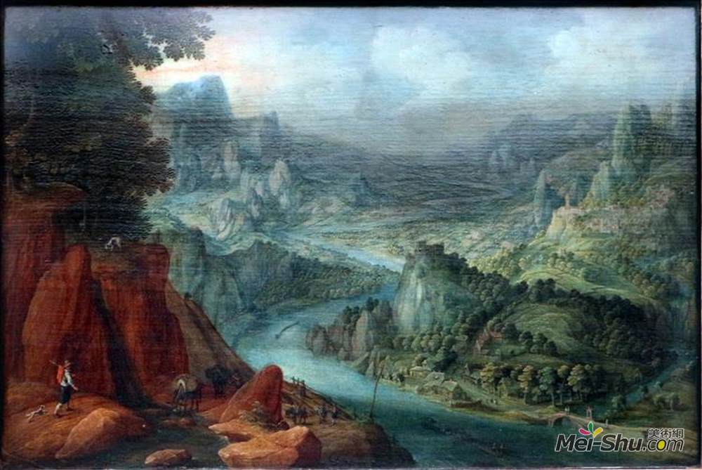 维尔哈希特(Tobias Verhaecht)高清作品《与河的山地风景》