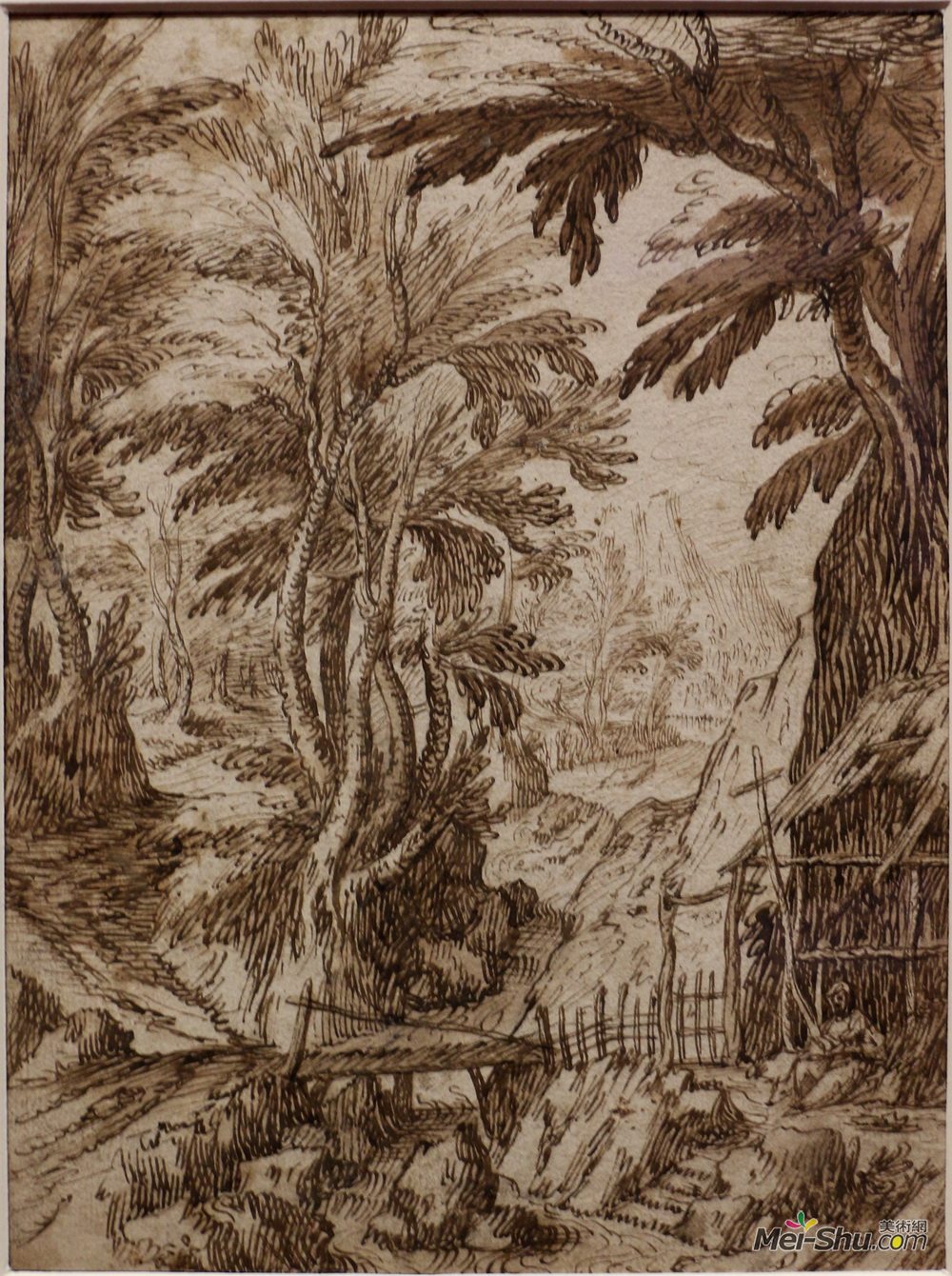 维尔哈希特(Tobias Verhaecht)高清作品《森林景观与读书隐士》