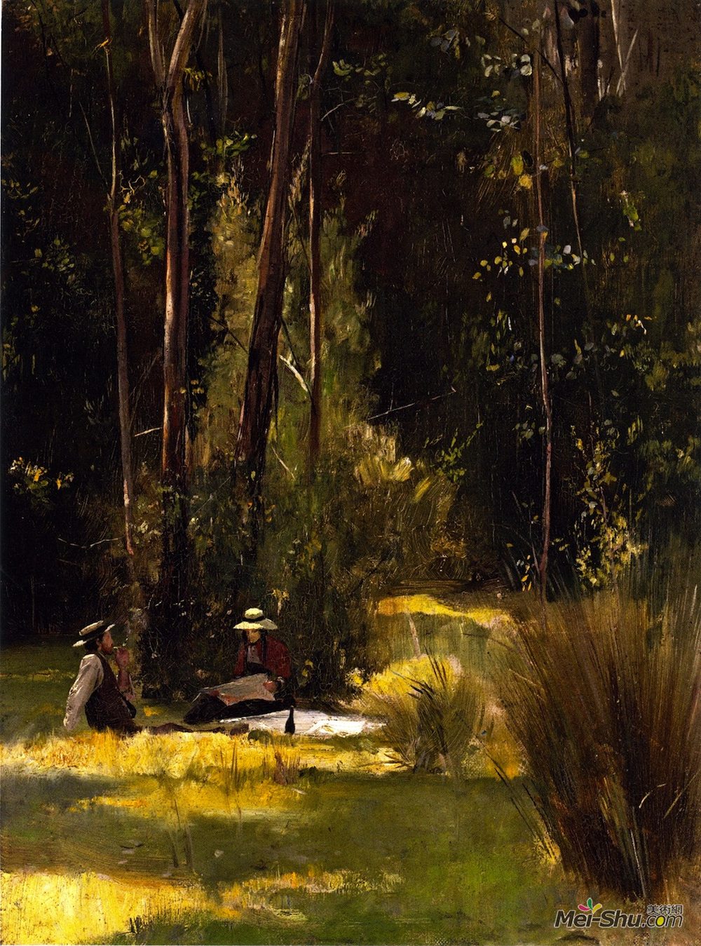 汤姆·罗伯茨(Tom Roberts)高清作品《A Sunday Afternoon Picnic at Box Hill》