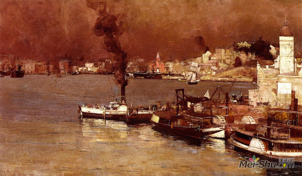 汤姆·罗伯茨(Tom Roberts)高清作品《一个秋天的早晨，米尔森点，悉尼》