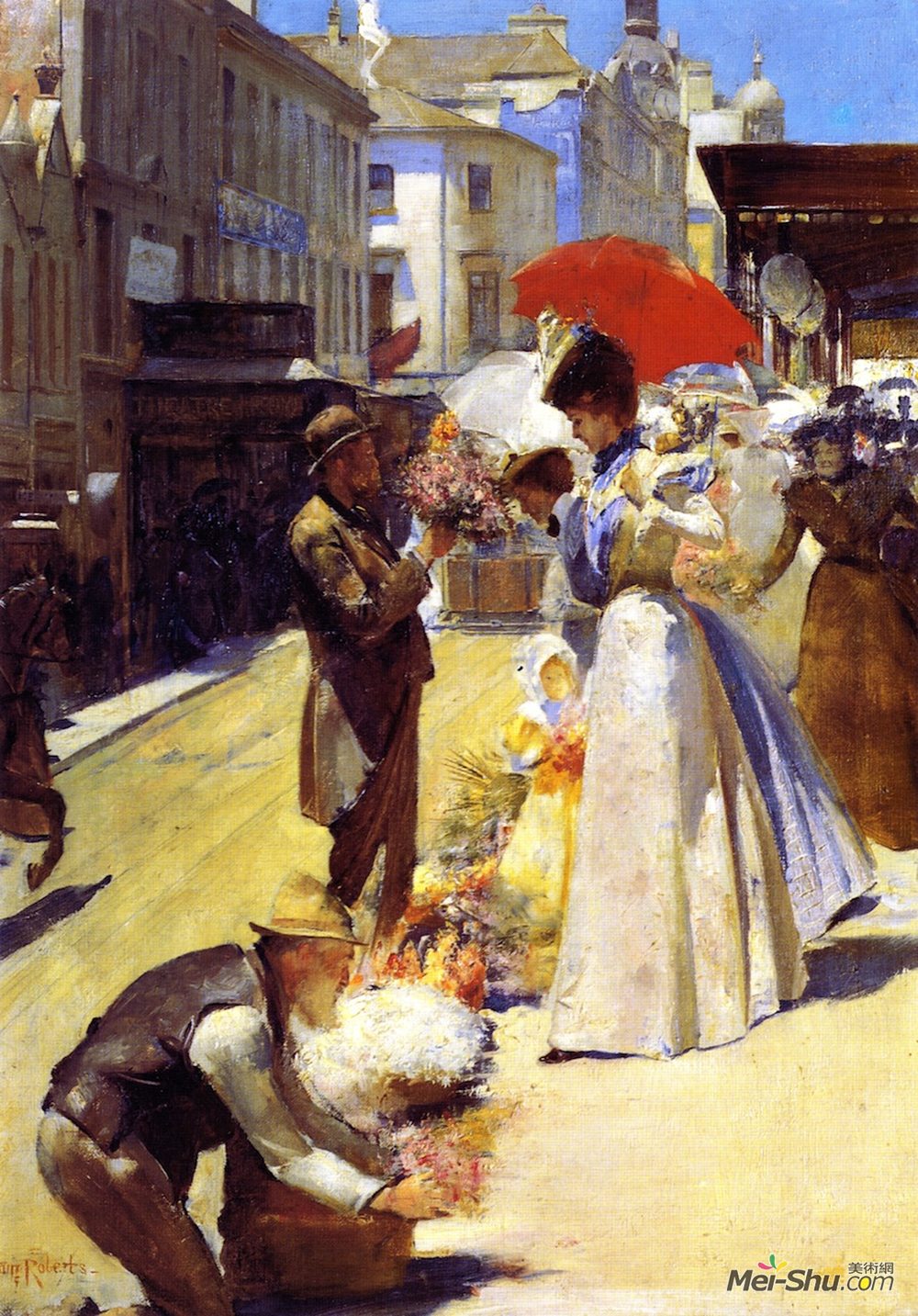 汤姆·罗伯茨(Tom Roberts)高清作品《圣诞花与圣诞美人》