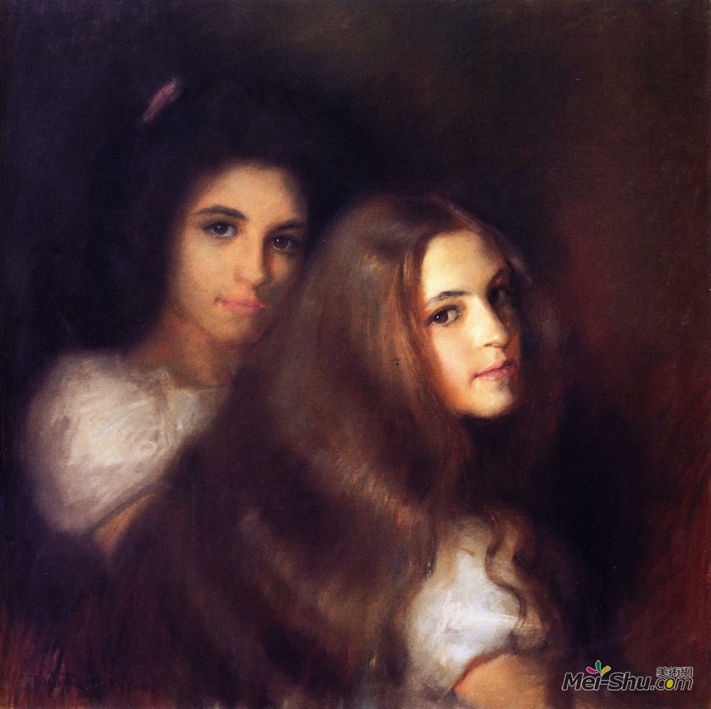 汤姆·罗伯茨(Tom Roberts)高清作品《Elizabeh and Carmen Pinschof》