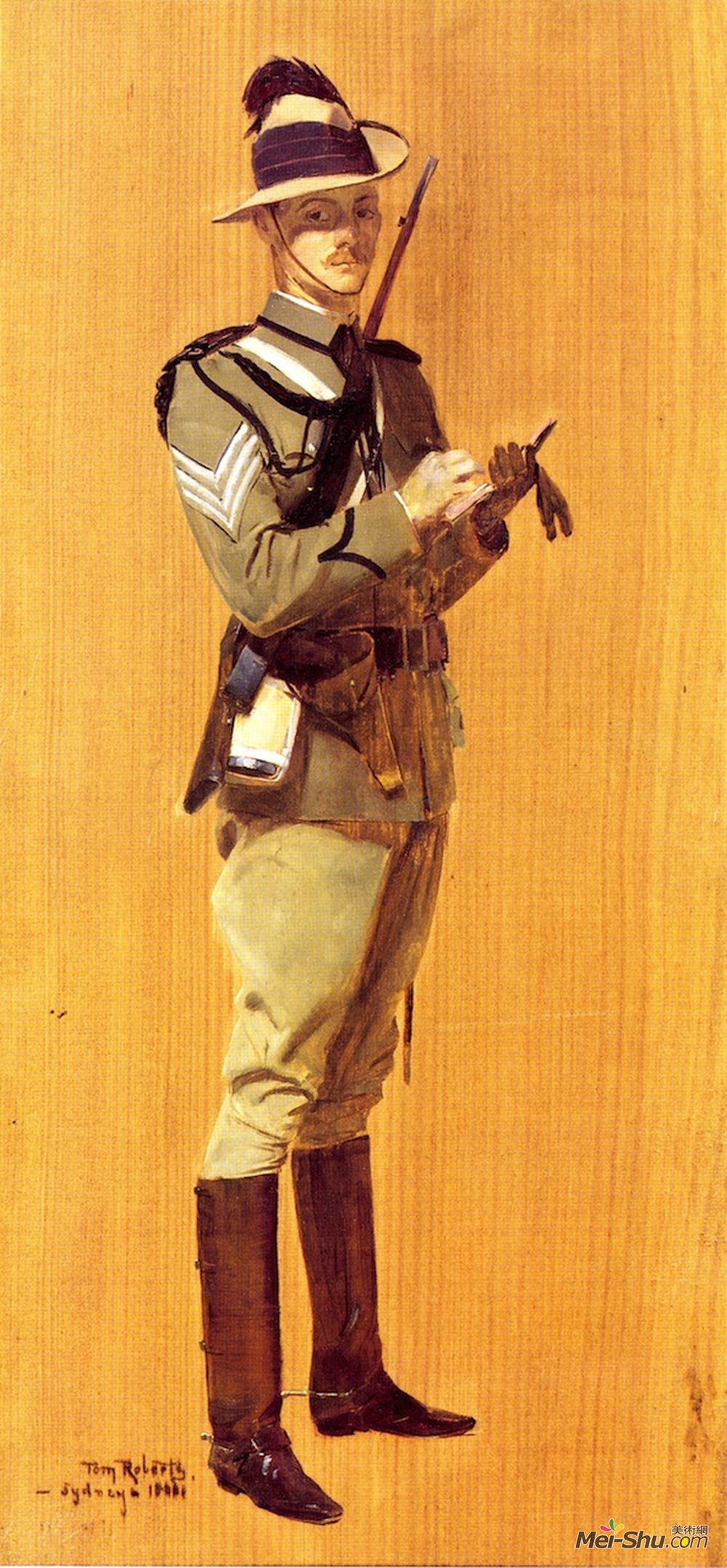 汤姆·罗伯茨(Tom Roberts)高清作品《Sergeant R.D. Fraser, Mounted Rifles》