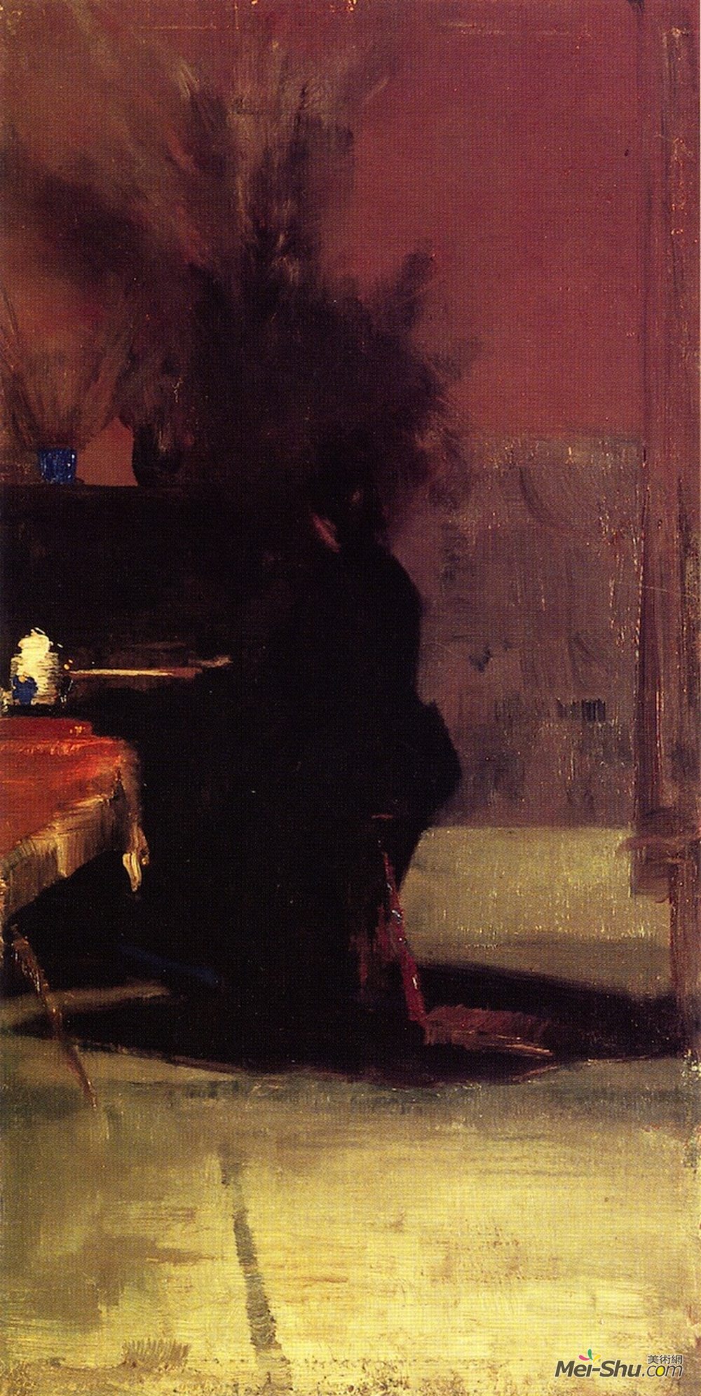 汤姆·罗伯茨(Tom Roberts)高清作品《钢琴伴奏的女人》