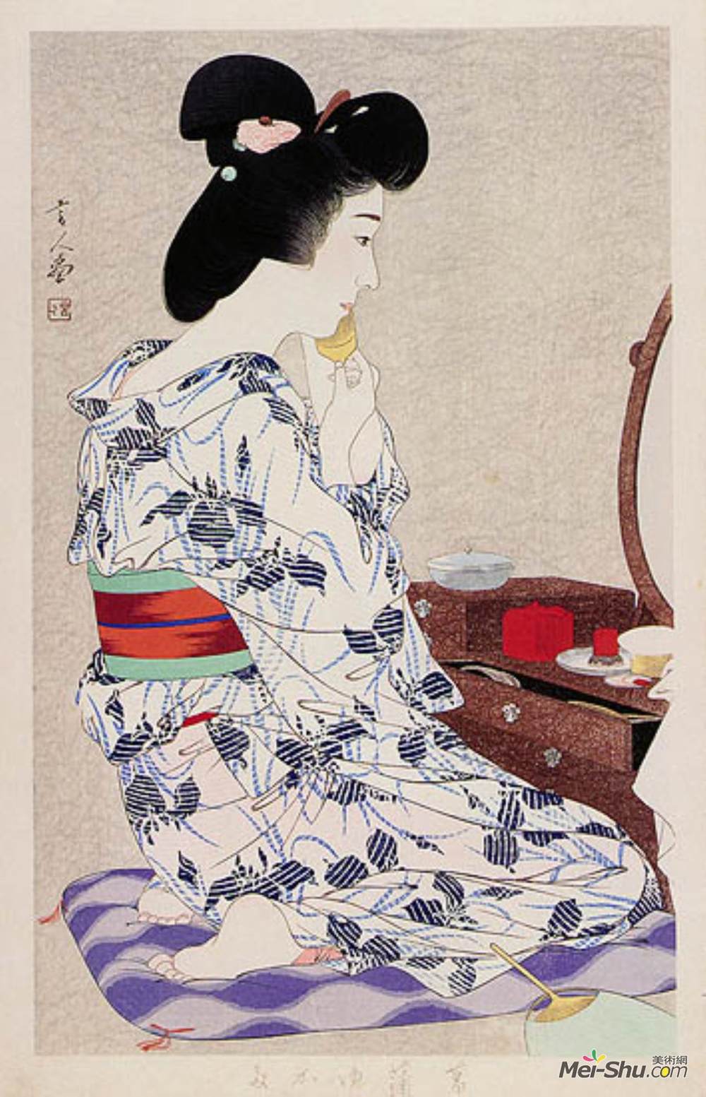 鸟居言人(Torii Kotondo)高清作品《夏日轻柔的和服》