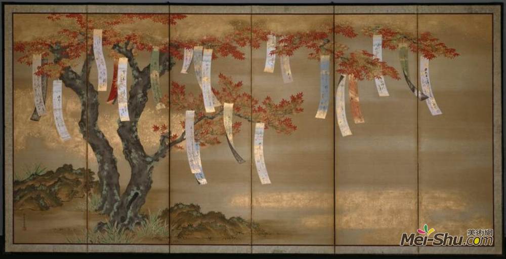 土佐光起(Tosa Mitsuoki)高清作品《秋枫诗》