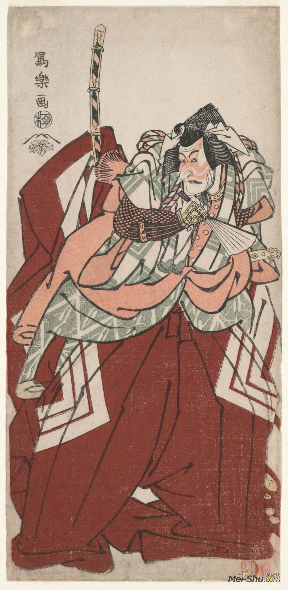 东洲斋写乐(Tōshūsai Sharaku)高清作品《Kabuki Actor Ichikawa Ebizō I as Gongorō Kagemasa》