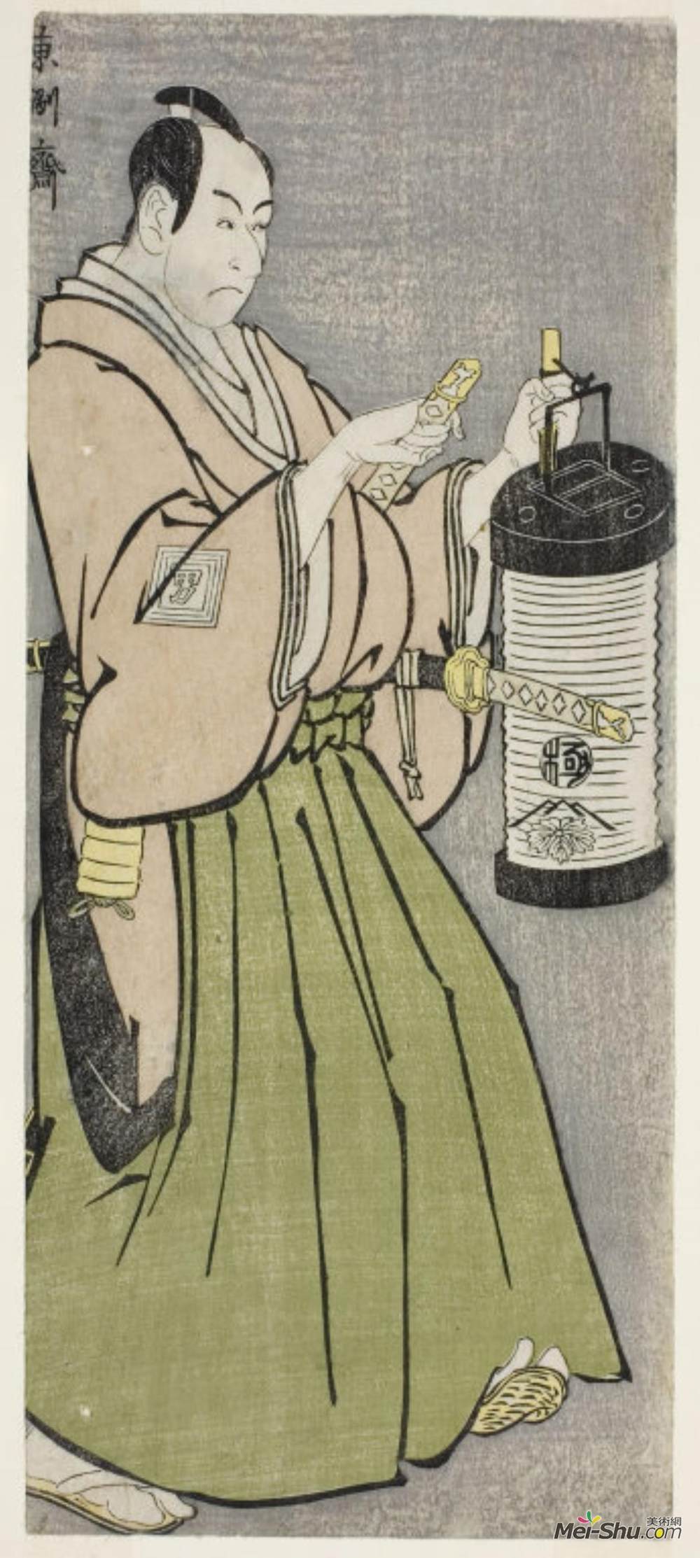 东洲斋写乐(Tōshūsai Sharaku)高清作品《Ichikawa Omezō I as Tomita Hyōtarō》