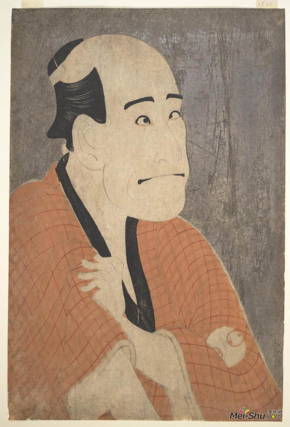 东洲斋写乐(Tōshūsai Sharaku)高清作品《Arashi Ryūzō I as Ishibe Kinkichi in the Play "Hana》