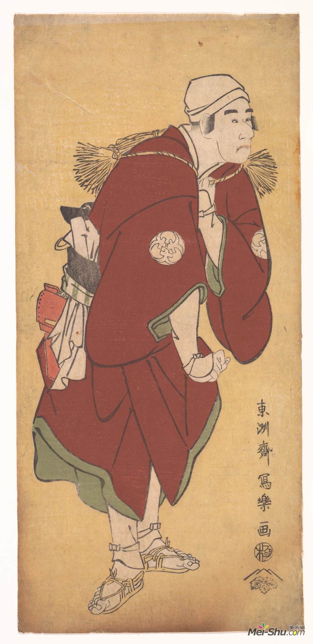 东洲斋写乐(Tōshūsai Sharaku)高清作品《Bandō Mitsugorō II as the Farmer Asakusa no Jirōsaku》